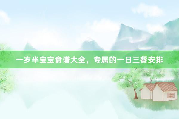 一岁半宝宝食谱大全，专属的一日三餐安排